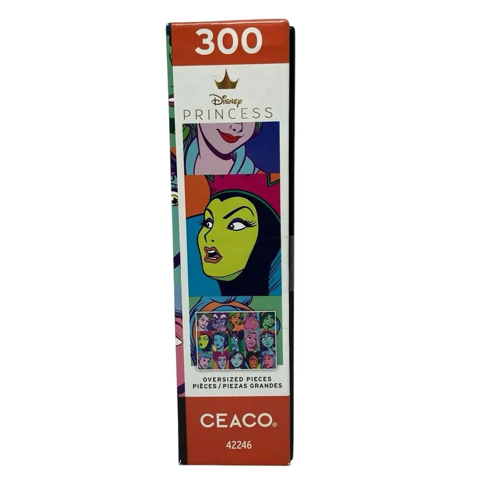 Ceaco Disney Puzzle 300 Pc Oversized Pieces Princess Snow White Villains Ariel‎